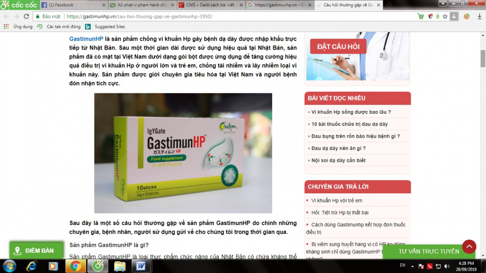 Hình ảnh sản phẩm thực phẩm bảo vệ sức khỏe GastimunHP quảng cáo trên tranghttps://gastimunhp.vn/cau-hoi-thuong-gap-ve-gastimunhp-3950/