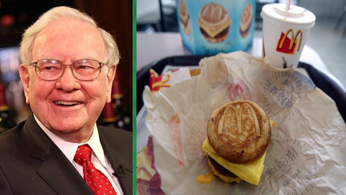 Với tài sản 77,7 tỷ USD, Warren Buffett là người giàu thứ 3 thế giới. Tuy nhiên, ông chia sẻ mỗi ngày chỉ chi 3,12 USD cho bữa sáng tại cửa hàng McDonald's. Thậm chí, trong một lần ăn trưa tại McDonald's ở Hồng Kông cùng Bill Gates, Buffett đã dùng phiếu giảm giá để thanh toán cho bữa ăn.