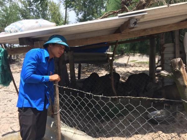 Từ bỏ công việc lương gần 20 triệu, chàng kỹ sư Nguyễn Hữu Giáp ở Quảng Trị quyết tâm làm giàu từ trang trại ở vùng quê miền biển nắng cháy. (Ảnh: Báo Quảng Trị)