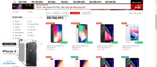 Giá iPhone X chính hãng được công bố tại website của một nhà bán lẻ