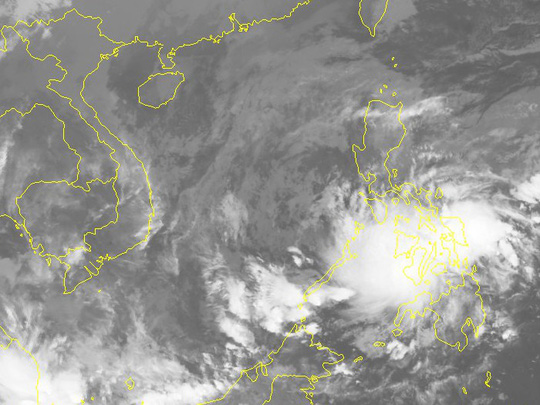 Ảnh mây vệ tinh của áp thấp nhiệt đới - Nguồn: Trung tâm Dự báo khí tượng thuỷ văn Trung ương