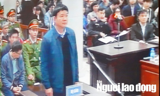 Ông Đinh La Thăng tại phiên tòa - Ảnh: Nguyễn Hưởng (ảnh chụp qua màn hình)