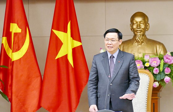 Phó Thủ tướng Vương Đình Huệ phát biểu tại buổi làm việc. Ảnh: VGP/Thành Chung