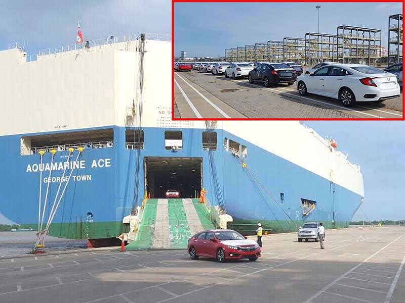 Lô hàng ô tô nhập khẩu của Honda vừa cập cảng Hiệp Phước, TP.HCM. Ảnh: MẠNH TIẾN