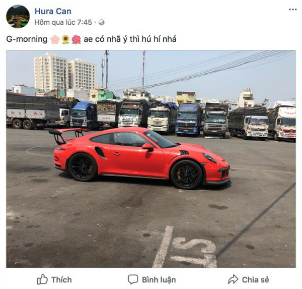 Một nhân vật kinh doanh siêu xe và xe sang hàng đầu tại Việt Nam rao bán chiếc Porsche 911 GT3 RS của Cường Đô la - Ảnh chụp màn hình.