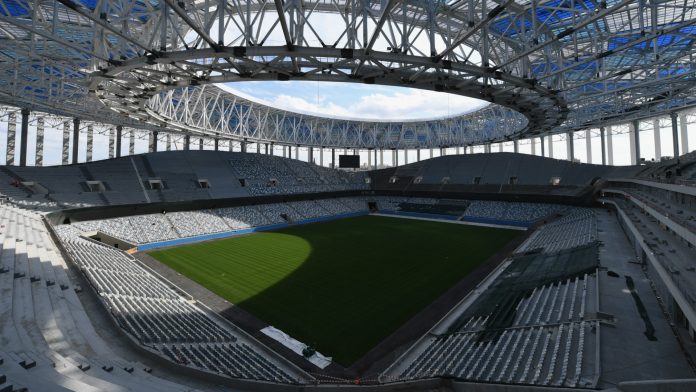 6. Novgorod (Nizhny Novgorod): Đây là SVĐ được xây dựng dành riêng cho World Cup 2018 và sẽ được tố chức 4 trận đấu vòng bảng gồm: Thụy Điển - Hàn Quốc,, Argentina - Croatia, Anh - Panama và Thụy Sỹ - Costa Rica.