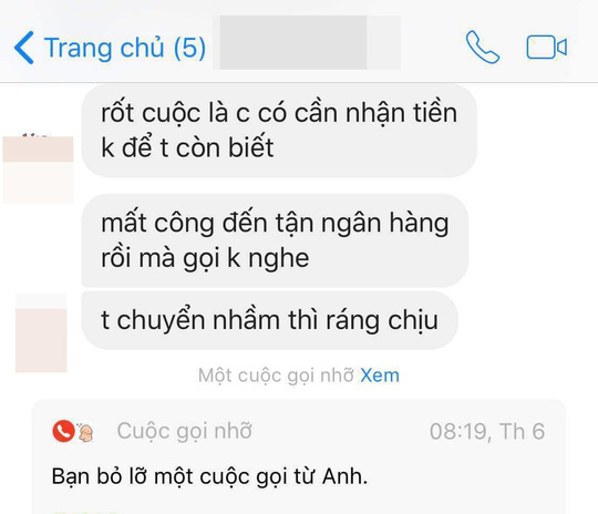 Những tin nhắn qua lại giữa anh N. và thanh niên ở Hà Nội