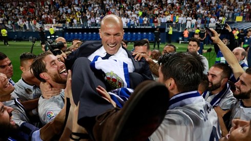 Chỉ sau 28 tháng cầm quân, Zidane giúp Real giành 9 danh hiệu lớn nhỏ, trong đó có 3 chức vô địch Champions League (Ảnh: Getty).