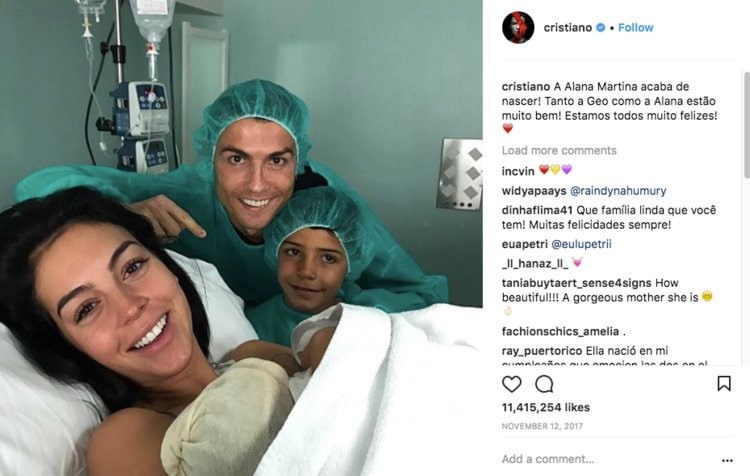 Từ đó, Ronaldo có vẻ giữ mối quan hệ lâu dài với bạn gái Georgina Rodriguez. Tháng 11.2017, Rodriguez hạ sinh bé gái Alana Martina – đứa con thứ 4 của Ronaldo.