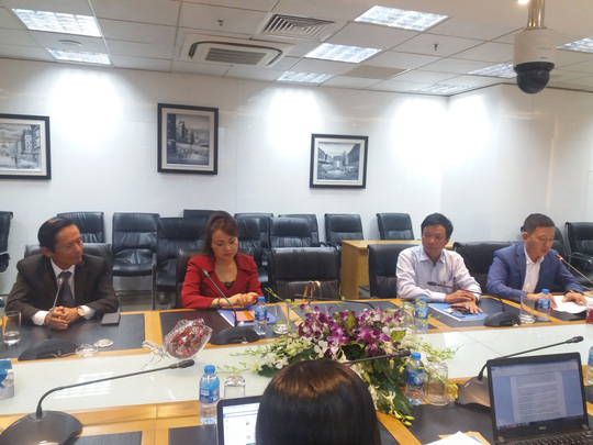 Bà Chu Thị Bình trong buổi làm việc với lãnh đạo Eximbank chiều 26-6 Ảnh: THY THƠ