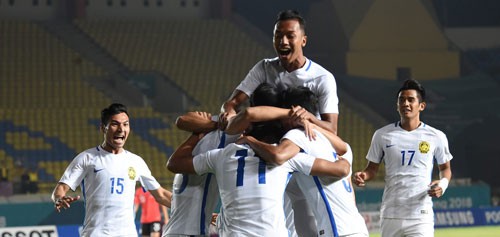 Olympic Malaysia đã tạo cơn địa chấn khi thắng đương kim vô địch Hàn Quốc 2-1 Ảnh: AFC