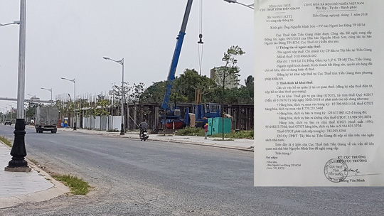 Văn bản của Cục Thuế tỉnh Tiền Giang trả lời phóng viên Báo Người Lao Động khẳng định Công ty Tây Bắc đã bán đất và quyết toán thuế xong Ảnh: THÚY AN