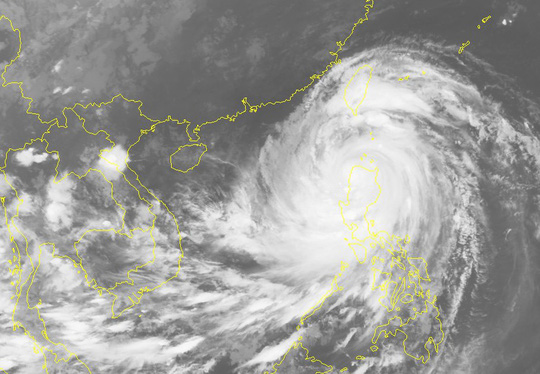 Ảnh mây vệ tinh siêu bão Mangkhut - Nguồn: Trung tâm dự báo khí tượng thủy văn quốc gia