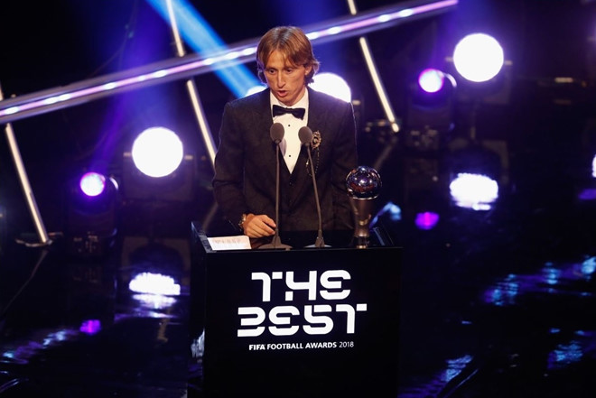 Modric được vinh danh ở giải The Best 2018.