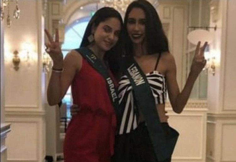 Bức ảnh chụp chung của đại diện Israel và Lebanon tại Miss Earth 2018.  