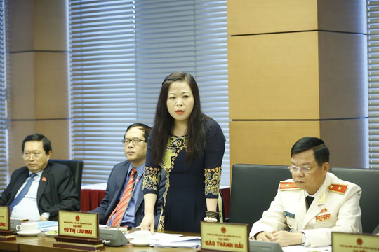 Đại biểu QH Vũ Thị Lưu Mai bày tỏ băn khoăn về chất lượng dự án. Ảnh: ĐÌNH NAM    
