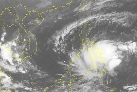 Hình ảnh mây vệ tinh của áp thấp nhiệt đới - Nguồn: Trung tâm dự báo khí tượng thủy văn quốc gia    
