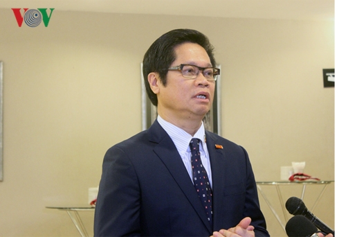 Ông Vũ Tiến Lộc, Chủ tịch VCCI chia sẻ về vấn đề đào tạo nghề.   