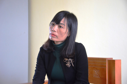 Bà Phạm Thị Lệ Anh – Hiệu trưởng Trường THCS Duy Ninh - trong một lần trả lời phỏng vấn Báo Người Lao Động