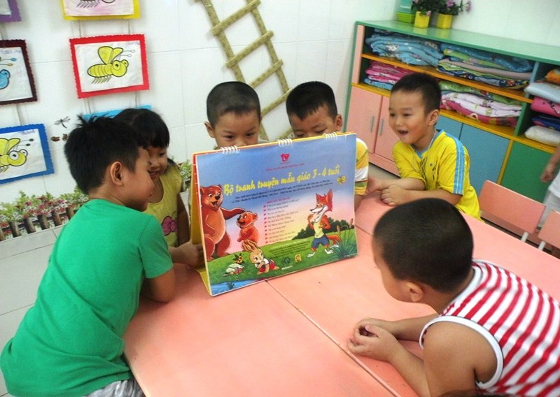 Các trẻ theo học tại Trường Mầm non 30-4, quận Bình Tân.