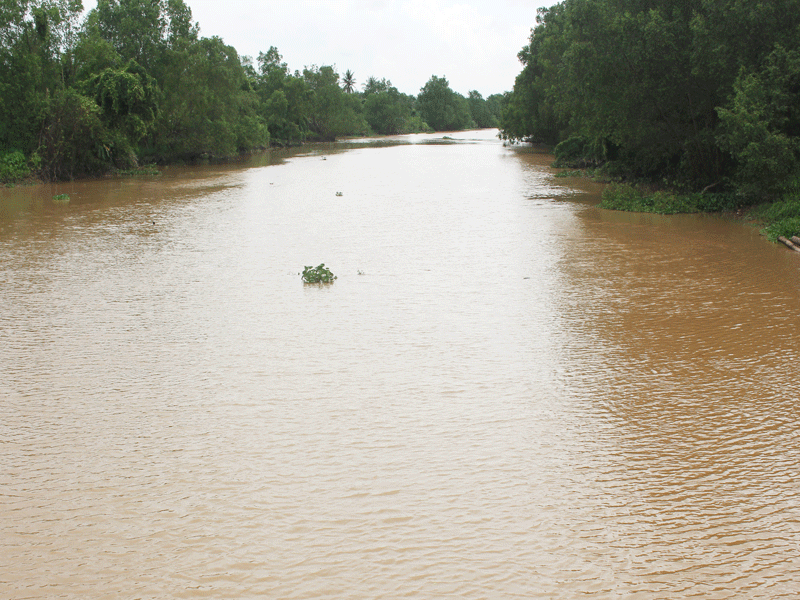 Sông Ba Lai nơi từng xảy ra sai phạm trong quá trình nạo vét.