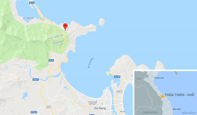 Đèo Hải Vân, địa điểm xảy ra vụ tai nạn. Ảnh: Google Maps.