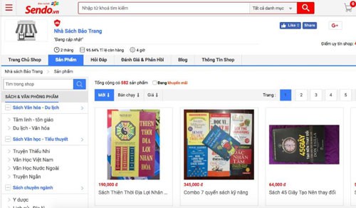 Nhà sách Bảo Trang đăng ký gian hàng trên Sendo nhưng thừa nhận bán sách lậu    