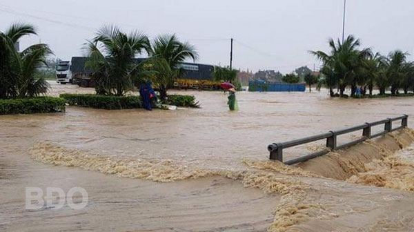 Mưa lớn ngày 9/12 gây ngập lụt ở Bình Định (Nguồn: Báo Bình Định)  