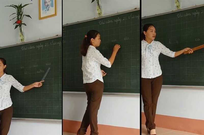 Cô giáo hướng dẫn phụ huynh cách dạy đánh vần (Ảnh minh họa: Báo VTC News)    