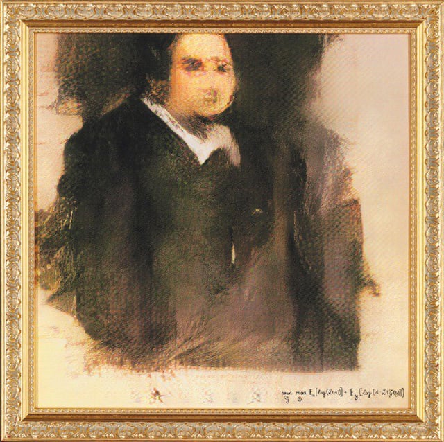 Bức tranh chân dung khắc họa một người đàn ông có tên Edmond De Belamy     