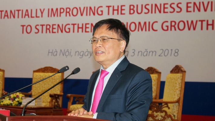 TS. Nguyễn Đình Cung, Viện trưởng Viện Nghiên cứu quản lý kinh tế Trung ương tại hội nghị - Ảnh: ĐT