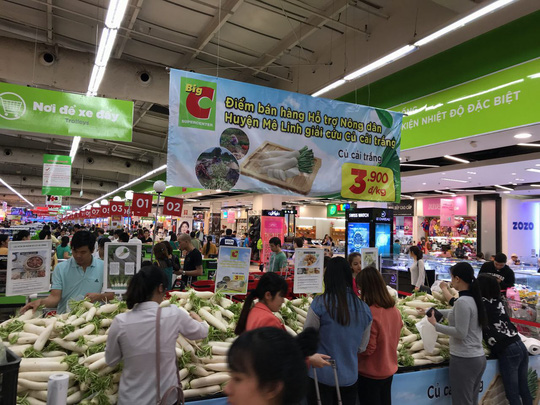BigC Thăng Long ưu tiên bày bán củ cải trắng ở vị trí đẹp
