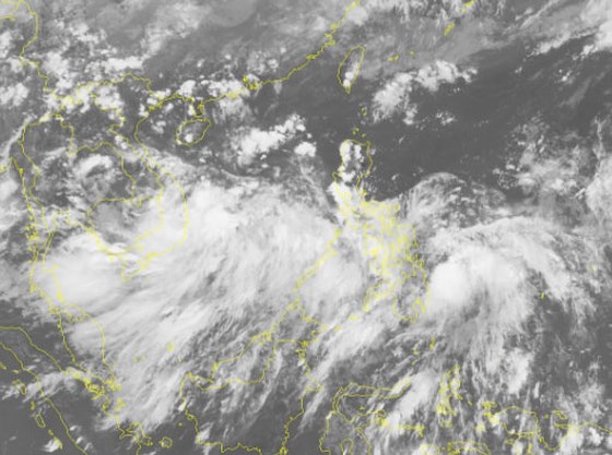Áp thấp nhiệt đới chụp từ vệ tinh. Nguồn: TTDBKTTVTƯ