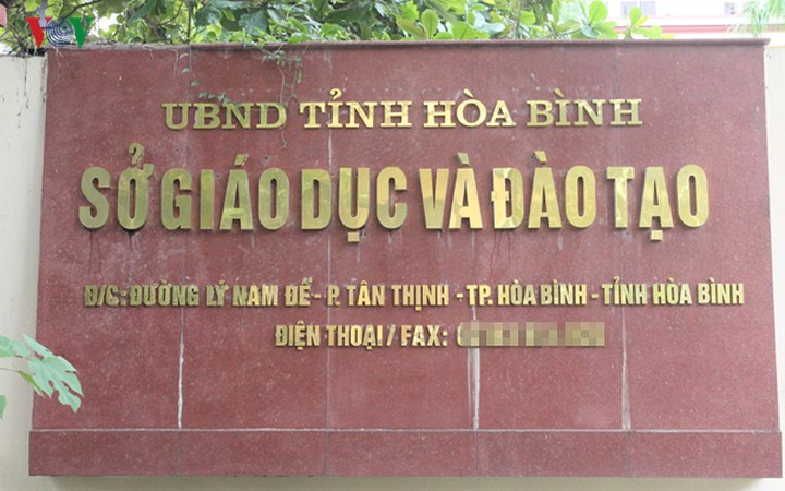 Sở GD&ĐT tỉnh Hòa Bình.