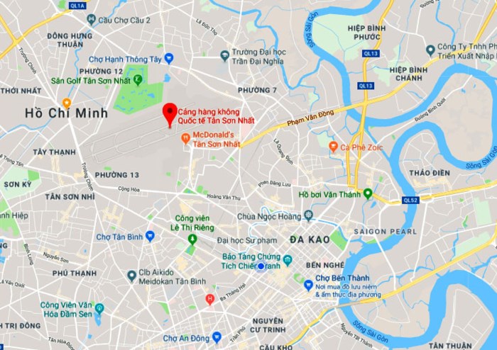 Sân bay Tân Sơn Nhất. Ảnh: Google Maps.