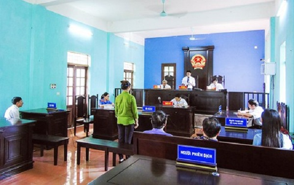 Một án xét xử tại TAND huyện Hiệp Hòa  (Ảnh: VKS Bắc Giang)