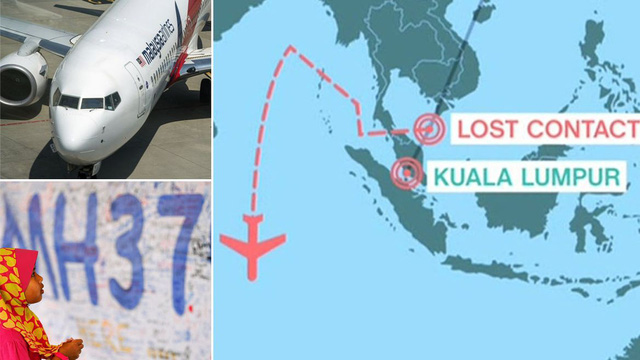 Máy bay MH370 của hãng hàng không Malaysia Airlines mất tích hôm 8/3/2014 cùng với 239 người trên khoang khi từ Kuala Lumpur đi Bắc Kinh. (Ảnh: Mirror)