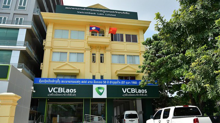 Trụ sở Vietcombank Lào tại Thủ đô Viêng Chăn.