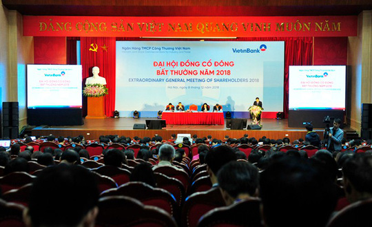 Đại hội cổ đông bất thường của Vietinbank ngày 8-12. Ảnh: V.T