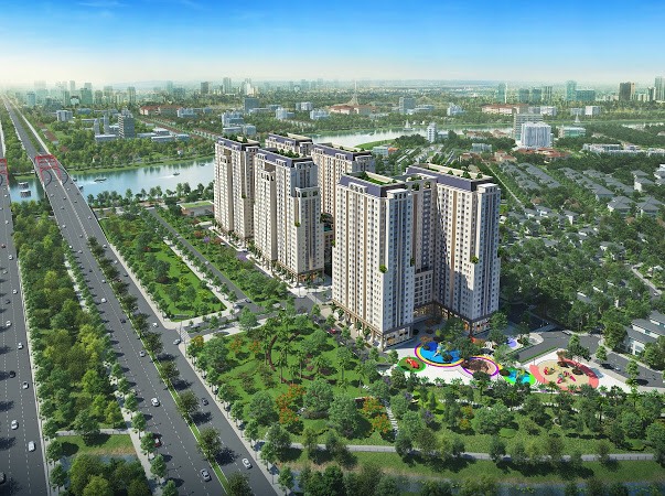 Khu cao ốc ven sông - Dream Home Riverside tọa lạc tại mặt tiền đường Nguyễn Văn Linh và Phạm Thế Hiển, Q.8, TP.HCM. Dự án có quy mô 24.149,9 m2