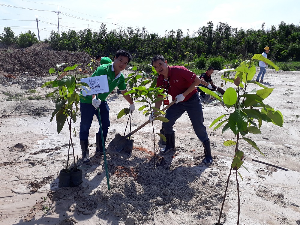 Nhà máy Nestlé Trị An tham gia trồng cây ở khu công nghiệp Amata nhằm hưởng ứng chương trình “Vì một hành tinh xanh” 