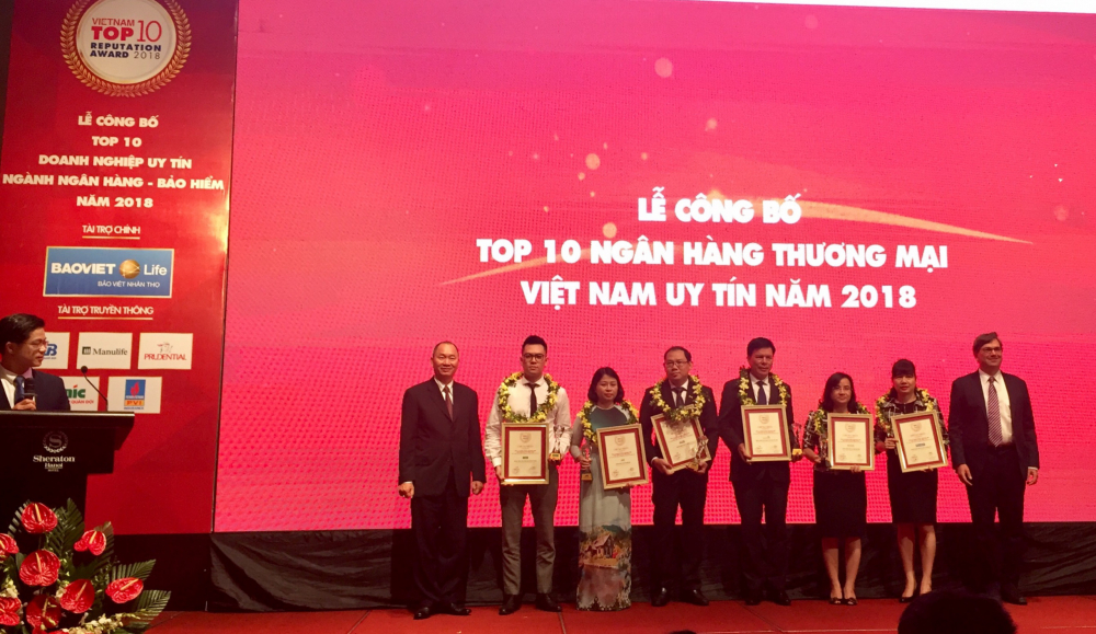 Đại diện các Ngân hàng thương mại thuộc Top 10 Ngân hàng thương mại Việt Nam uy tín năm 2018.