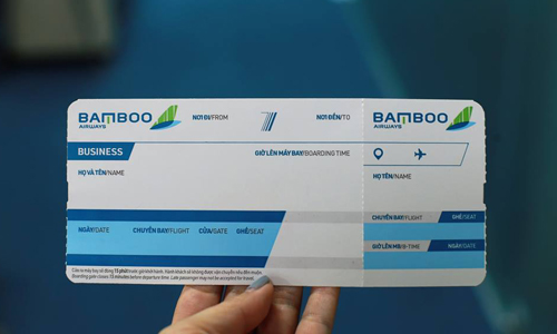 Mẫu vé dự kiến của Bamboo Airways.    