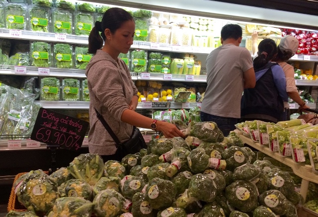 Bông cải xanh có giá đến 65.000 đồng/kg. Ảnh: Thuận Hải    