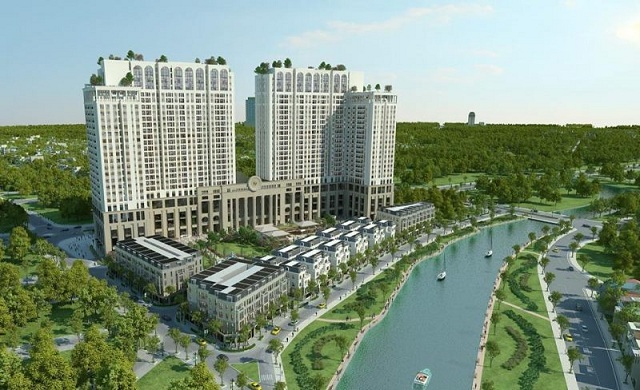 2 tòa chung cư và nhà liền kề dự án Hải Phát Plaza trên đường Tố Hữu đang được công ty Cổ phần Hải Phát thế chấp.