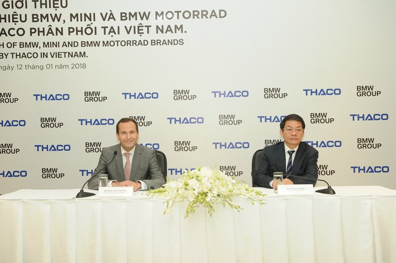 Kể từ ngày 1-1-2018,  THACO trở thành nhà đầu tư mới, nhà nhập khẩu và phân phối chính thức thương hiệu ô tô BMW và MINI, và mô-tô BMW Motorrad tại Việt Nam.
