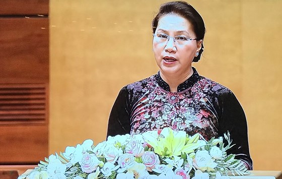 Chủ tịch Quốc hội Nguyễn Thị Kim Ngân phát biểu khai mạc Kỳ họp thứ 5, Quốc hội khóa XIV