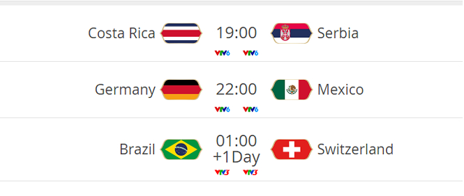 Lịch truyền hình trực tiếp World Cup hôm nay.