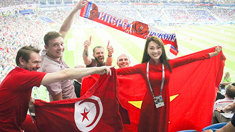 Ngọc Nữ đang ở Nga để theo dõi các trận đấu của World Cup 2018