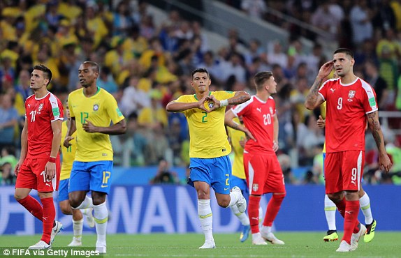Brasil có chiến thắng nhẹ nhàng 2-0 trước Serbia    